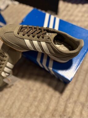 adidas Men's Olive Sneakers with White Three Stripes AT-5/78 SIZE 5.5